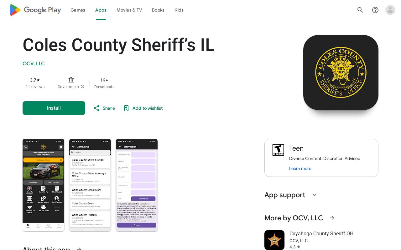 Official Coles County Sheriff app used to check 24-hour inmate information