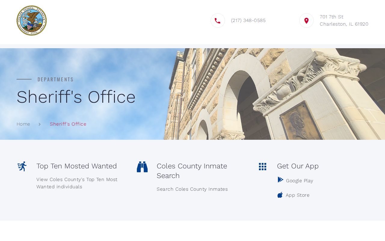 Coles County released inmate search choices on the sheriff page