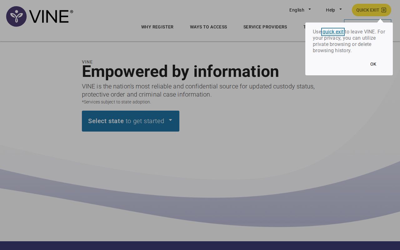 Coles County VINELink release check portal